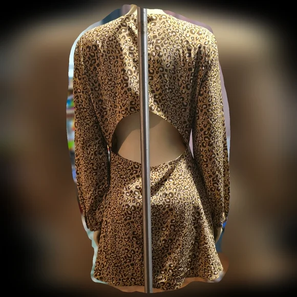 Maje Beige and Black Long Sleeve Dress‎ - Picture 2 of 3